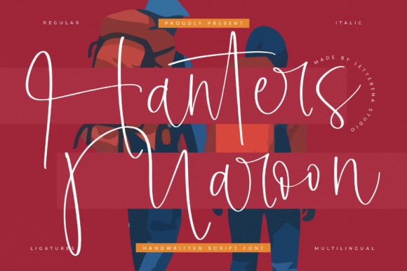 Hanters Maroon: A Script Font for Elegant Campaign Design