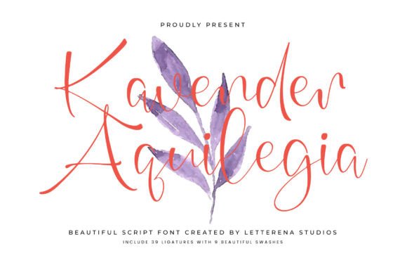 Kavender Aquilegia: A Premium Script Font for Elegant Brand Campaigns